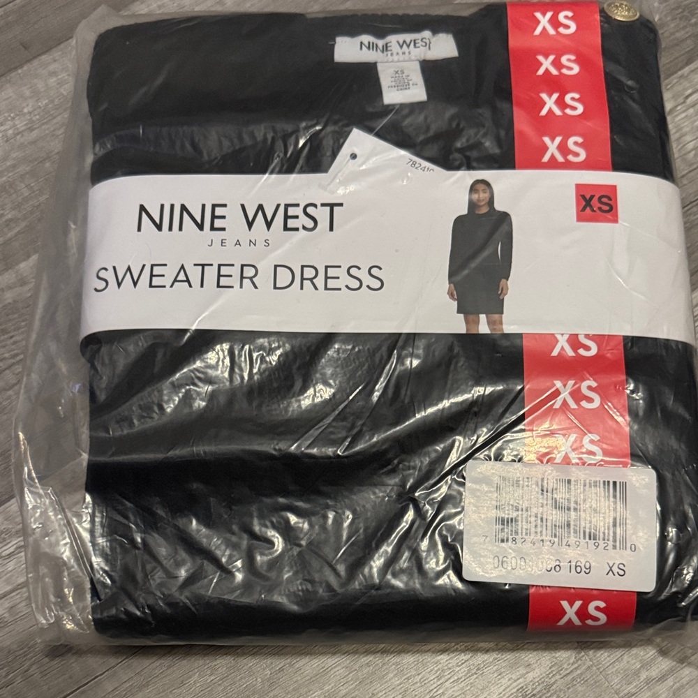 Nine West Black Sweater Dress - Crew Neck